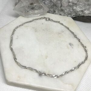 Vintage Italian Silver Twist Ankle Bracelet